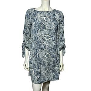 Morris & Co x H&M Blue Floral Print Tie-Sleeve Shift Dress William Morris US 2